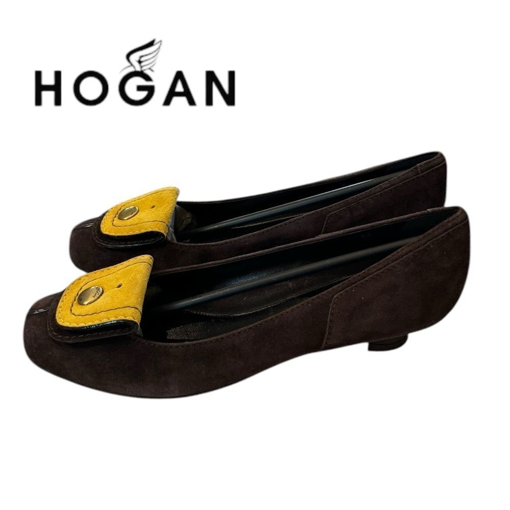 NEW HOGAN Women's Italy Brown Suede Leather Moccasin Pumps 38.5  8.5